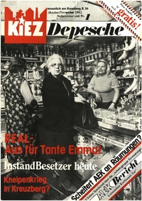 Kiez-Depesche : Magazin für Kiez-Kultur; Nullnummer und Nr. 1; Okt./Nov. 1982 Enthält: AEK Bericht; Folge 1+2; Okt./Nov. 1982