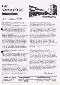 SO 36 : Der Verein SO 36 informiert; Nr. 1, vom 19.02.1981