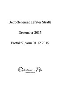 Protokoll des Betroffenenrats Lehrter Straße vom 01.12.2015