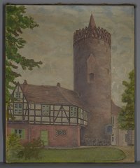 Brandenburgischer Maler: Plauer Torturm und Umgebung, nach 1928