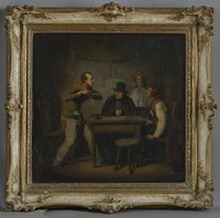 Unbekannt: Kartenspielende Männer im Wirtshaus, 1850-1870
