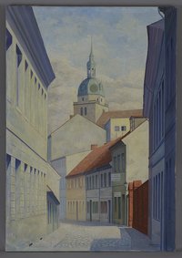 Kirchner, E.: Blick von der Paulinerstraße auf die Katharinenkirche, 1935