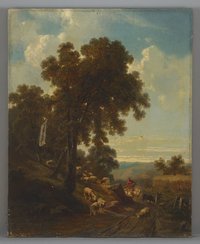 Kühling, Wilhelm: Landschaft mit Schafherde, 1858