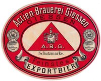 Bieretikett der Actien-Brauerei Giessen, um 1896