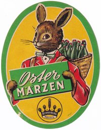 Bieretikett für Oster-Märzen der Kronenbräu Offenburg, um 1959