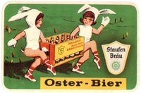 Bieretikett für Oster-Bier der Brauerei zum Rad in Göppingen, um 1966