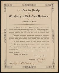 23te Liste der Beiträge zur Errichtung des Göthe'schen Denkmals in Frankfurt am Main - Mai 1837