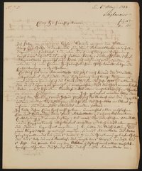 Brief von Johann Baptist Stiglmaier an Friedrich John / Comité für Errichtung des Goetheschen Denkmals vom 08.05.1843
