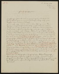 Brief von Johann Baptist Stiglmaier an Friedrich John (?) / Comité für Errichtung des Goetheschen Denkmals vom 10.03.1843