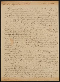 Briefentwurf von Friedrich John / Comité für Errichtung des Goetheschen Denkmals an Johann Baptist Stiglmaier vom 15.5.1843