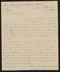 Brief von Friedrich John / Comité für Errichtung des Goetheschen Denkmals an Ludwig Schwanthaler vom 08.08.1842
