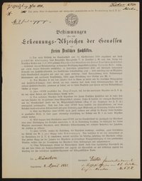 Bestimmungen über das Erkennungs-Abzeichen der Genossen des Freien Deutschen Hochstifts - Friedrich Teicher