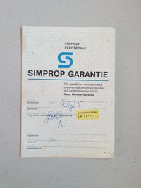 Garantiekarten Simprop Digi 5