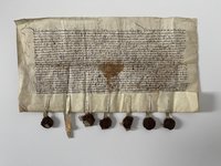 Urkunde, Entscheid Gottfried von Cleen in der Klage des Philipp von Kronberg mit Sohn Hans gegen Frank den Älteren von Kronberg mit Sohn Frank den Jüngeren, 9. Juli 1476