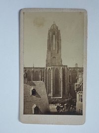 CdV, Straub und Kühn, Frankfurt, Der Dom nach dem Brand, ca. 1867.