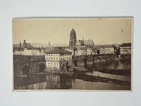 CdV, Friedrich Wilhelm Maas, Frankfurt, Alte Brücke mit Dom, ca. 1863.
