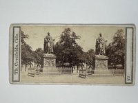 Stereobild, Theodor Creifelds, Frankfurt, Nr. 267, Göthe-Monument, ca. 1870.