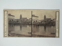 Stereobild, Adolphe Braun, Frankfurt, Nr. 2448, Brücke und Dom, ca. 1865.