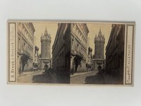 Stereobild, Adolphe Braun, Frankfurt, Nr. 4307, Der Eschenheimer Thurm, dat. 1865.