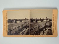 Stereobild, Verlag Gustav Liersch, Frankfurt, Nr. 288, Die Mainbrücke, ca. 1881.