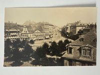 Gottfried Vömel, Frankfurt, Die Zeil mit Schiller-Platz von Westen, Abzug nach einer alten Platte von Mylius 1873, ca. 1905.