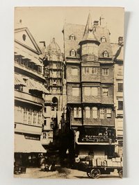 Gottfried Vömel, Frankfurt, Römerberg, Eingang in den alten Markt, Abzug nach einer alten Platte von Theodor Creifelds von ca. 1870, ca. 1905.