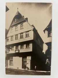 Gottfried Vömel, Frankfurt, Haus zum "Vogel Strauß", Buchgasse, Abzug nach einer alten Platte von Fay von 1896, ca. 1905.