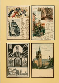 Wandbild mit Postkarten zum Hildesheimer Doms