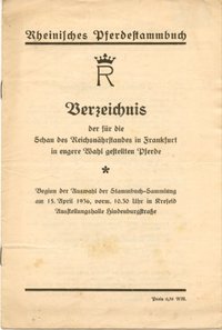 Rheinisches Pferdestammbuch Verzeichnis 1936