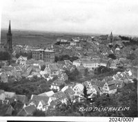 Bad Dürkheim: Überblick über die Innenstadt von Westen, 1930er Jahre
