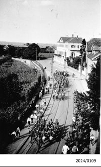 Bad Dürkheim, Aufmarsch in der Mannheimer Straße, um 1937