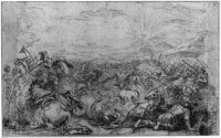 Szene aus einer Reiterschlacht (Josuas Sieg über die Amoniter)