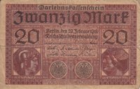 Darlehnskassenschein 20 Mark von 1918