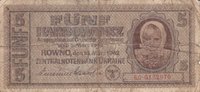 Banknote 5 Karbowanetz von 1942