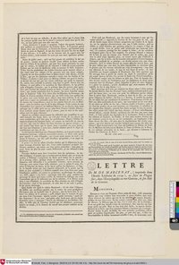 [IDEE DE LA GRAVURE.]; LETTRE Dr. M. DE MARCENAY, (imprimée dans l'Année Littéraire de 1759), au sujet du Plagiat fait, dans l'Encyclopédie au mot Graveur, de son Idée de la Gravure.