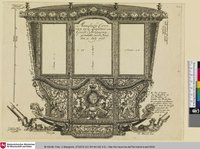 Manefiecke Caros, van zyn Majesteit van Groot Bretagnie; gemaakt in den Haag, den 20 Iuly 1698; [Entwurf eines Tragestuhls]