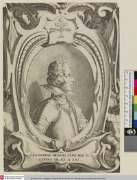 [Francesco de' Medici; Portrait de François de Médicis, prince de Capistran, décorant le discours à sa louange pronouncé par Vieri Cerchi]