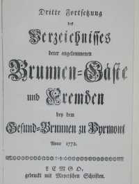 Gesund-Brunnen zu Pyrmont Anno 1772 - 3. Fortsetzung