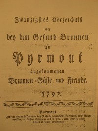 Gesund-Brunnen zu Pyrmont Anno 1797 - 20. Fortsetzung