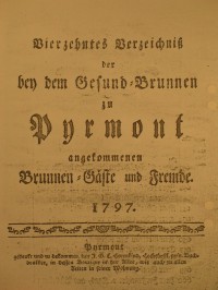 Gesund-Brunnen zu Pyrmont Anno 1797 - 14. Fortsetzung