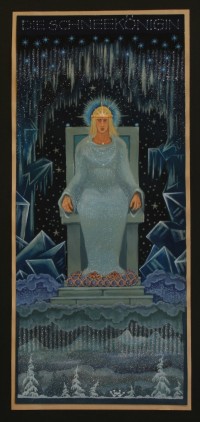 Die Schneekönigin (auf dem Thron sitzend)