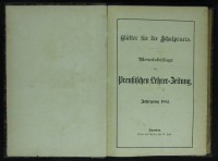 Blätter für die Schulpraxis/ Pädagogisches Litteraturblatt Jg. 1882