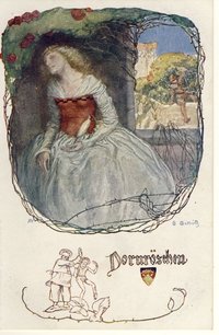 Dornröschen Märchenpostkarte