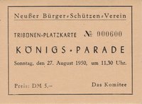 Tribünenkarte Neuss 1950 (Königsparade)
