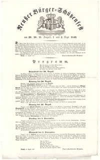 Festplakat Schützenfest Neuss 1846