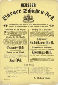 Festplakat Schützenfest Neuss 1863