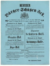 Festplakat Schützenfest Neuss 1864