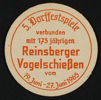 Bierdeckel "Rheinsberger Vogelschießen", 1965