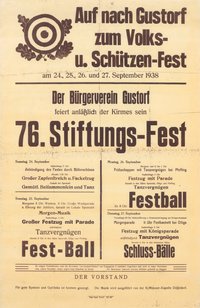 Festplakat Schützenfest Gustorf 1938
