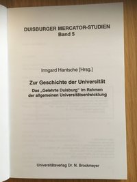 Duisburger Mercatorstudien Band 5, 1997.